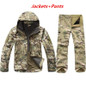 Tactical Soft Shell Fleece Jacket Men Winter Army Military Waterproof Suit Coats Outwear Camouflage Camo Shark Skin Jackets Set