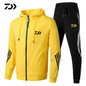 Daiwa Spring Autumn 2020  Fishing Suit Cotton Outdoor Camping Hiking Sport Set  Striped  Clothes Fishing Jacket Pants Suit