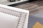 Modern Leisure chair accent armchair living room lounge chair with nailheads and solid wood legs Beige Linen