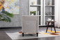 Modern Leisure chair accent armchair living room lounge chair with nailheads and solid wood legs Beige Linen