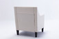 Modern Leisure chair accent armchair living room lounge chair with nailheads and solid wood legs Beige Linen