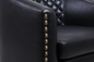 Accent Barrel Office chair living room chair with nailheads and solid wood legs Black pu leather