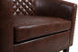 Accent Barrel Office chair living room chair with nailheads and solid wood legs Brown pu leather