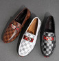 Leather Men's Plaid Canvas Penny Loafers