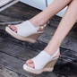 Genuine Leather High Heel Sandals | Wedge Heel Shoes