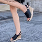 Genuine Leather High Heel Sandals | Wedge Heel Shoes