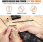 20V MAX Cordless Impact Driver, 60 Pcs Accessories, 2.0Ah Li-ion Battery & 1 Hour Fast Charger.