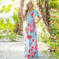 Women Summer Floral Print Maxi Dress Boho Style Long Beach Dress