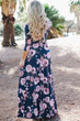 Women Summer Floral Print Maxi Dress Boho Style Long Beach Dress