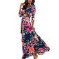Women Summer Floral Print Maxi Dress Boho Style Long Beach Dress