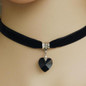 Velvet Love Heart Crystal Choker Necklaces