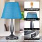 Blue Touch Bedside Table Lamp with 2 USB Charging Ports.