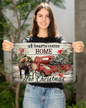 Horses All Hearts Come Home For Christmas Poster Vintage Wood Horizontal Poster For Home Decor