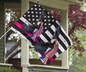 Breast Cancer Awareness Flag Eagle With American Flag Pink Ribbon Decorative For Garden