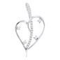 Diamond Heart & Love Symbol Pendant |  14kt White Gold Womens Round Diamond Wire Heart Pendant 1/5 Cttw |  Splendid Jewellery