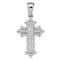 Diamond Cross Pendant |  10kt White Gold Womens Round Diamond Cross Crucifix Pendant 1/5 Cttw |  Splendid Jewellery