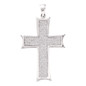 Men's Diamond Charm Pendant |  10kt White Gold Mens Round Diamond Flared Roman Cross Charm Pendant 1/2 Cttw |  Splendid Jewellery