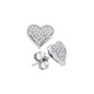 Earrings |  10kt White Gold Womens Round Diamond Heart Earrings 1/5 Cttw |  Splendid Jewellery