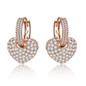 1.25ct 18K Gold Finish Heart Dangle Drop Huggie Earrings