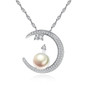 925 Sterling Silver Chains Necklace Natural Pearl Pendant