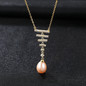 925 Sterling Silver Chains Necklace Natural Pearl Pendant