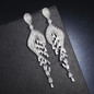 18ct White Gold Finish Fashion Jewelry Drop Dangle Tassel Earrings