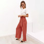 Casual Cotton Linen high waist wide leg pants
