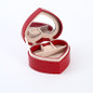 Leather Crocodile Pattern Heart-shaped jewelry Storage Box With Mirror