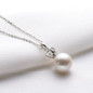 Queen Crown Sterling silver 9.5-10mm Freshwater White Pearl Pendant Necklace
