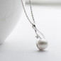 Elegant Sterling Silver Freshwater White 10mm Pearl Necklace