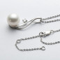 Elegant Sterling Silver Freshwater White 10mm Pearl Necklace