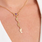 I Love You Heart Birthstone Necklace With Feet