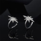 Star Design Created Diamond Sterling Silver Hoop Earrings