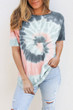 Gray Tie Dye Cotton Blend Tee