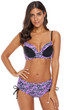 Lilac Floral Accent Bikini Tie Side Bottom Swimsuit