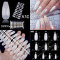 Ballerina Stiletto Coffin Rounded Square False Nail Tips