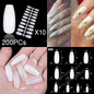 Ballerina Stiletto Coffin Rounded Square False Nail Tips