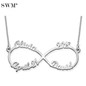 JOSEOD Custom 4 Name Necklace Infinity Necklace