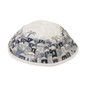 Kippah - Embroidered - Full Jerusalem - Black + Gray