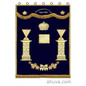 Ark Curtain Parochet Ten Commandments Pillars Of Menorah