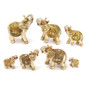 7Pcs/Set Lucky Wealth Figurine Resin Crafts Elephant Statue Ornaments for Home Office Decoration