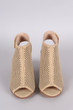 City Classified Perforated Peep Toe Chunky Heel