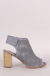 City Classified Perforated Peep Toe Chunky Heel