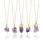 Natural Quartz Amethyst Gemstone Pendant Necklace