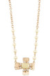 Beaded cross accent pendant necklace set