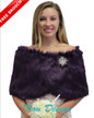 Purple Faux Fur Wedding Wrap, Bridal Fur Shrug, Fur Stole, Fur Shawl