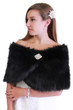 Bridal Shawl Wrap, Black faux fur wedding wrap, faux fur stole, faux fur shrug, fur shawl