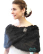 Bridal Shawl Wrap, Black faux fur wedding wrap, faux fur stole, faux fur shrug, fur shawl