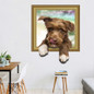 Creative Cartoon 3D Simulation Dog PVC Broken Wall Sticker DIY Removable Decor Waterproof Wall Stickers Household Home Wall Sticker Poster Mural Decoration for Bedroom Living Room