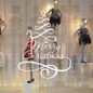 3D Merry Christmas Removable Waterproof PVC Wall Decor Sticker Happy New Year Shop Window Home Decal Glass Wall Window Decor Sticker for Home Festival Party Decorations